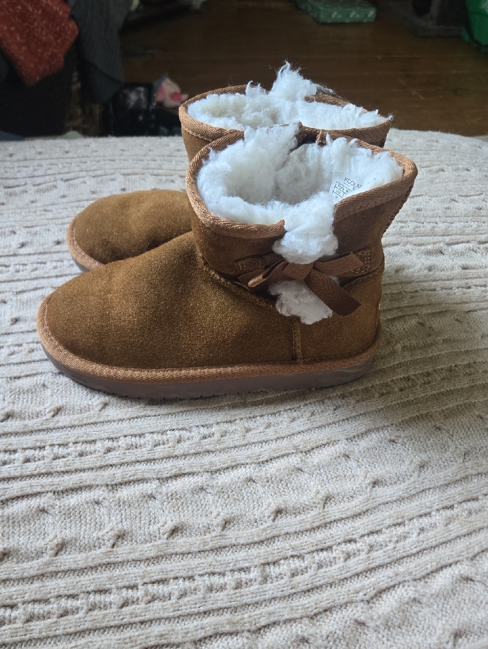 Koolaburra By UGG Kids Chestnut Suede Bow Winter Boots